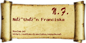 Náthán Franciska névjegykártya